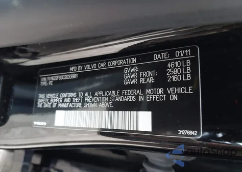 2012 Volvo S60 T5 z USA, uszkodzony, nr VIN YV1622FS0C2033981